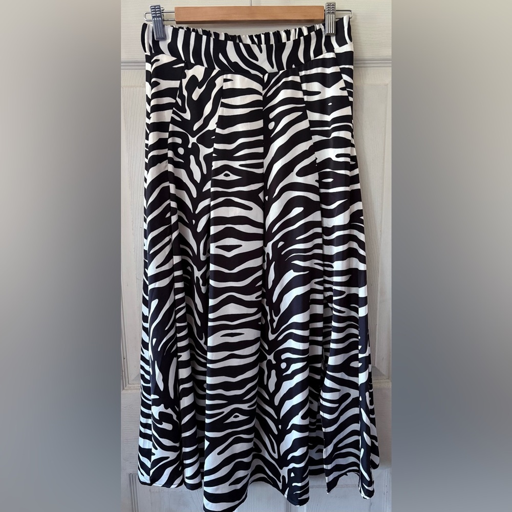 Zebra Print Women's Skirt with a slit